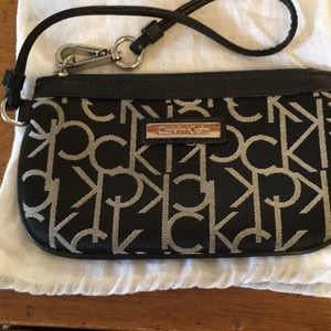 Calvin Klein Wristlet leather trim